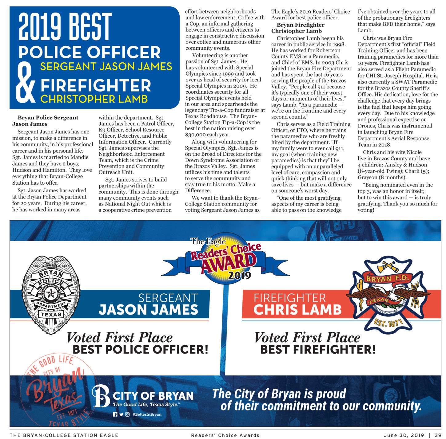 The Eagle Readers' Choice Award 2019